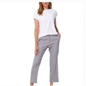 J.Jill Linen Blend 26 women's Gray Pants Striped Straight Leg NWOT new crop